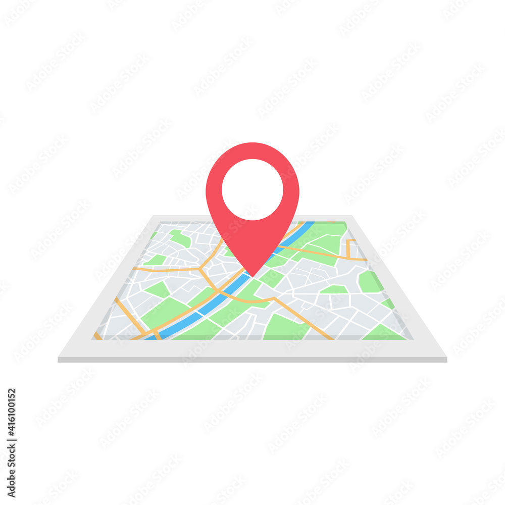 Poster city map with navigation. finding the way concept. vector.