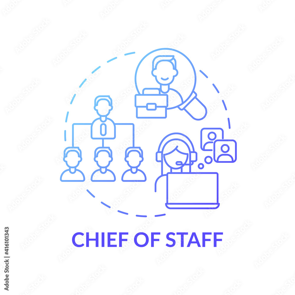 Sticker chief of staff concept icon. company top management jobs. advisors to chief executive. business crea