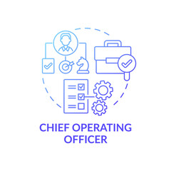Chief operating officer concept icon. Top management positions. Check administrative functions of organization. Work idea thin line illustration. Vector isolated outline RGB color drawing