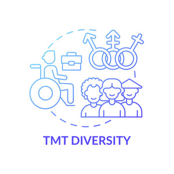 Tmt Diversity Concept Icon. Top Management Team Analysis Criteria. People With Various Racial Backgrounds. Working Idea Thin Line Illustration. Vector Isolated Outline RGB Color Drawing