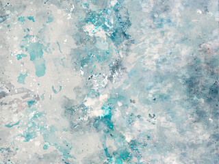 Blue watercolor background for textures and backgrounds. Spots of paint. Brushstrokes of paint.