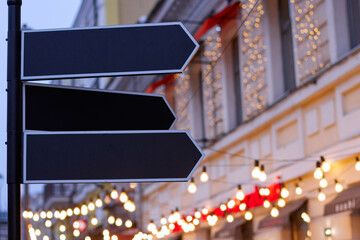 blank road sign in the city