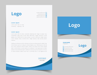 Corporate Letterhead and Business Card Set, Elegant and minimalist style business template design and Stationery set. Full Vector.