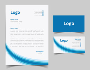 Corporate Letterhead and Business Card Set, Elegant and minimalist style business template design and Stationery set. Full Vector.