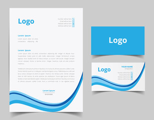 Corporate Letterhead and Business Card Set, Elegant and minimalist style business template design and Stationery set. Full Vector.