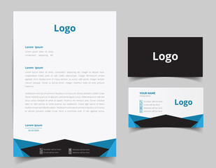 Corporate Letterhead and Business Card Set, Elegant and minimalist style business template design and Stationery set. Full Vector.