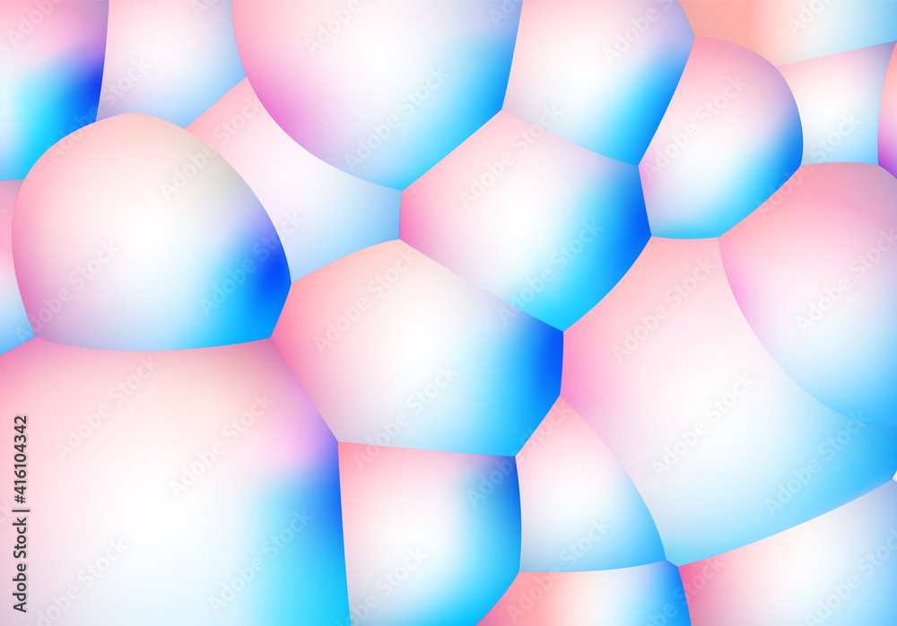 Poster abstract background with pearlescent soft bubbles balls