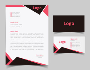 Corporate Letterhead and Business Card Set, Elegant and minimalist style business template design and Stationery set. Full Vector. © MESHTOCK