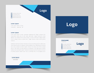 Corporate Letterhead and Business Card Set, Elegant and minimalist style business template design and Stationery set. Full Vector.