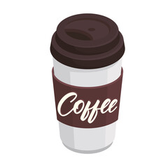 coffee in take away cup icon vector illustration design