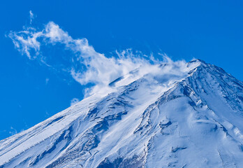 雪煙の富士山