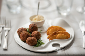meatballs and chips, Italian recipe