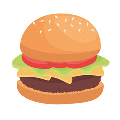 hamburger fast food delicious icon vector illustration design