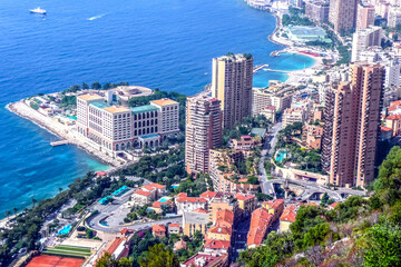 Fototapeta na wymiar Aerial view of the Principality of Monaco