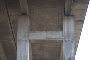 detail images of a motorway bridge over  a river in northern germany