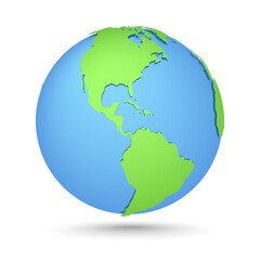 Globes icon. World map. Planet with continents