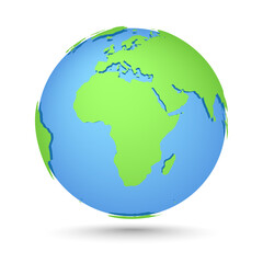 Globes icon. World map. Planet with continents
