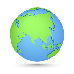 Globes icon. World map. Planet with continents