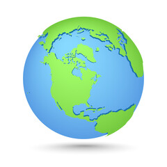 Globes icon. World map. Planet with continents