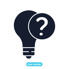 bulb idea question icon. bulb idea question symbol template for graphic and web design collection logo vector illustration