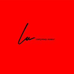 Initial LU beauty monogram and elegant logo design