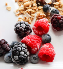Frozen berries and muesli 