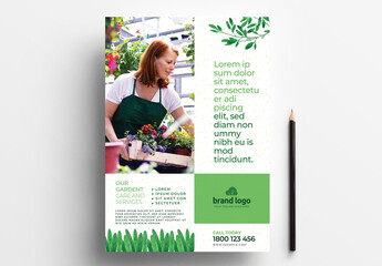 Contact Green Gardener Gardent Care and Services Flyer Layouts
