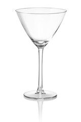 The empty glass on white background martini