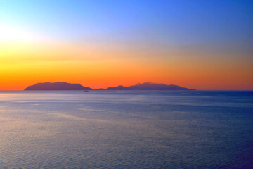 panorama al tramonto