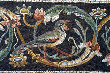 Beautiful Ancient Mosaic of Roman civilization. Beautiful pattern of Ruin floor.