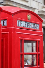 Red telephone box in London