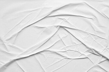 Obraz premium Blank white crumpled and creased paper poster texture background