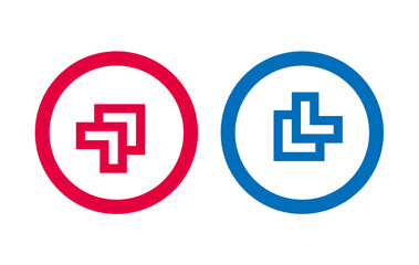 Obraz premium Arrow Line Red And Blue Design Icon
