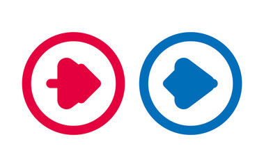 Arrow Icon BLue And Red Line Design