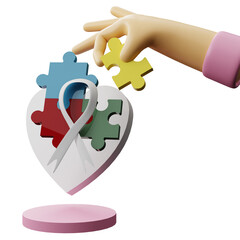 World Autism Awareness Day 3d illustration