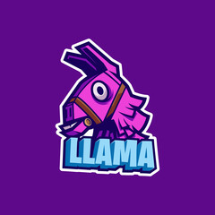 llama mascot and gaming logo vector illustration