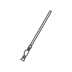 Lightsaber weapon in vector outline