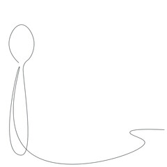 Spoon silhouette on white background, vector illustration