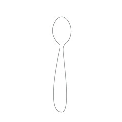 Spoon silhouette on white background, vector illustration