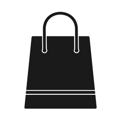 Shopping bag for online shopping concept in silhouette vector icon