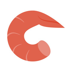 Fresh shrimp or prawn as shellfish concept in vector icon