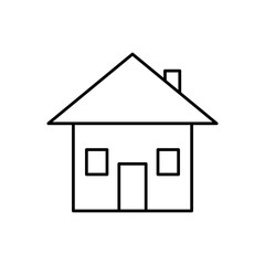 House line icon. Building outline symbol. Home outline sign. Vector isolated on white