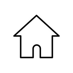 House line icon. Building outline symbol. Home outline sign. Vector isolated on white