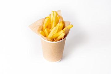 french fries on a white background