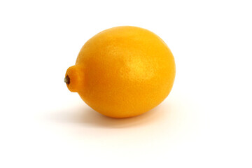 Yellow lemon fruit on white background for design