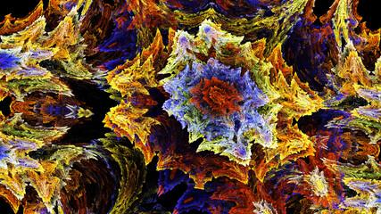 Abstract fractal art background in illustration space geometry.