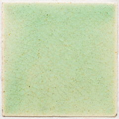 background and texture of stretch marks cracked on emerald green glazed tile - 416117178