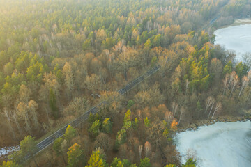 Las zimą. Widok z drona. © boguslavus