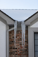 Ice Sickle Damming on Roof