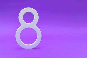 March 8, international women's day. tulips on a purple background, place for text.